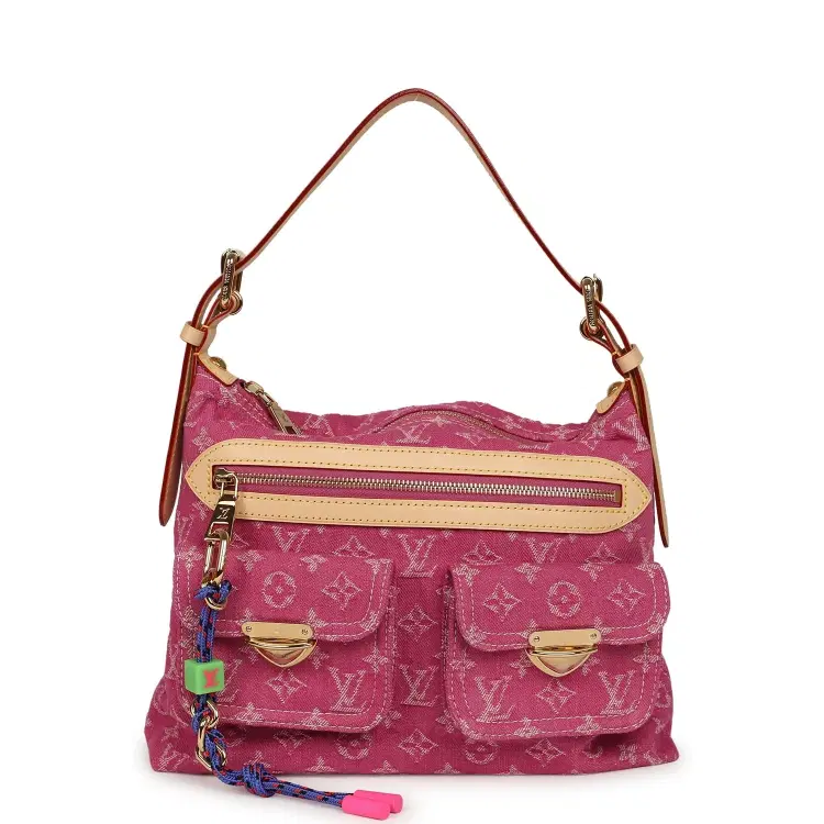 Louis Vuitton Baggy NM Fuchsia Denim Monogram Gold Hardware-Hover-Image