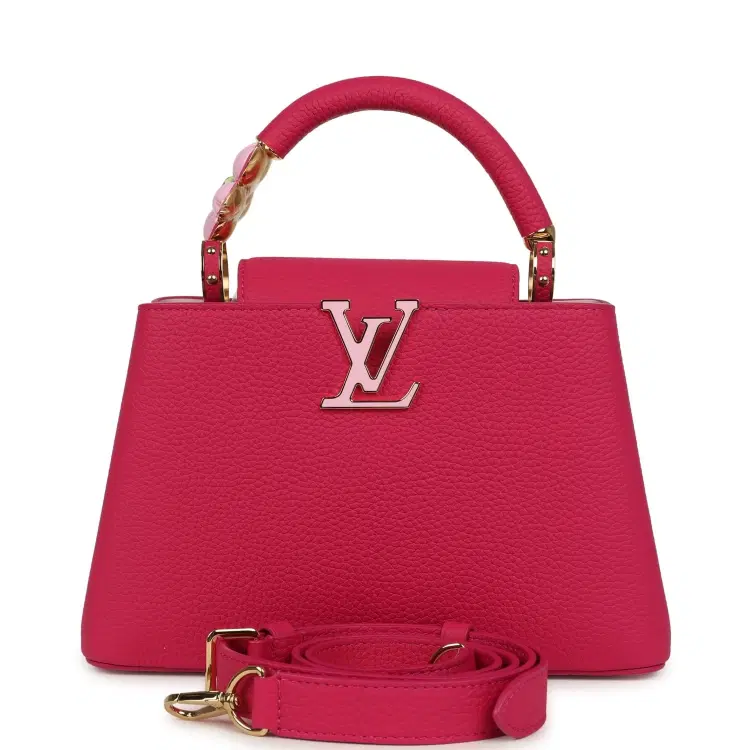 Pre-owned Louis Vuitton X Takashi Murakami Cherry Blossom Capucines BB Pink Taurillon Leather Gold Hardware-Hover-Image