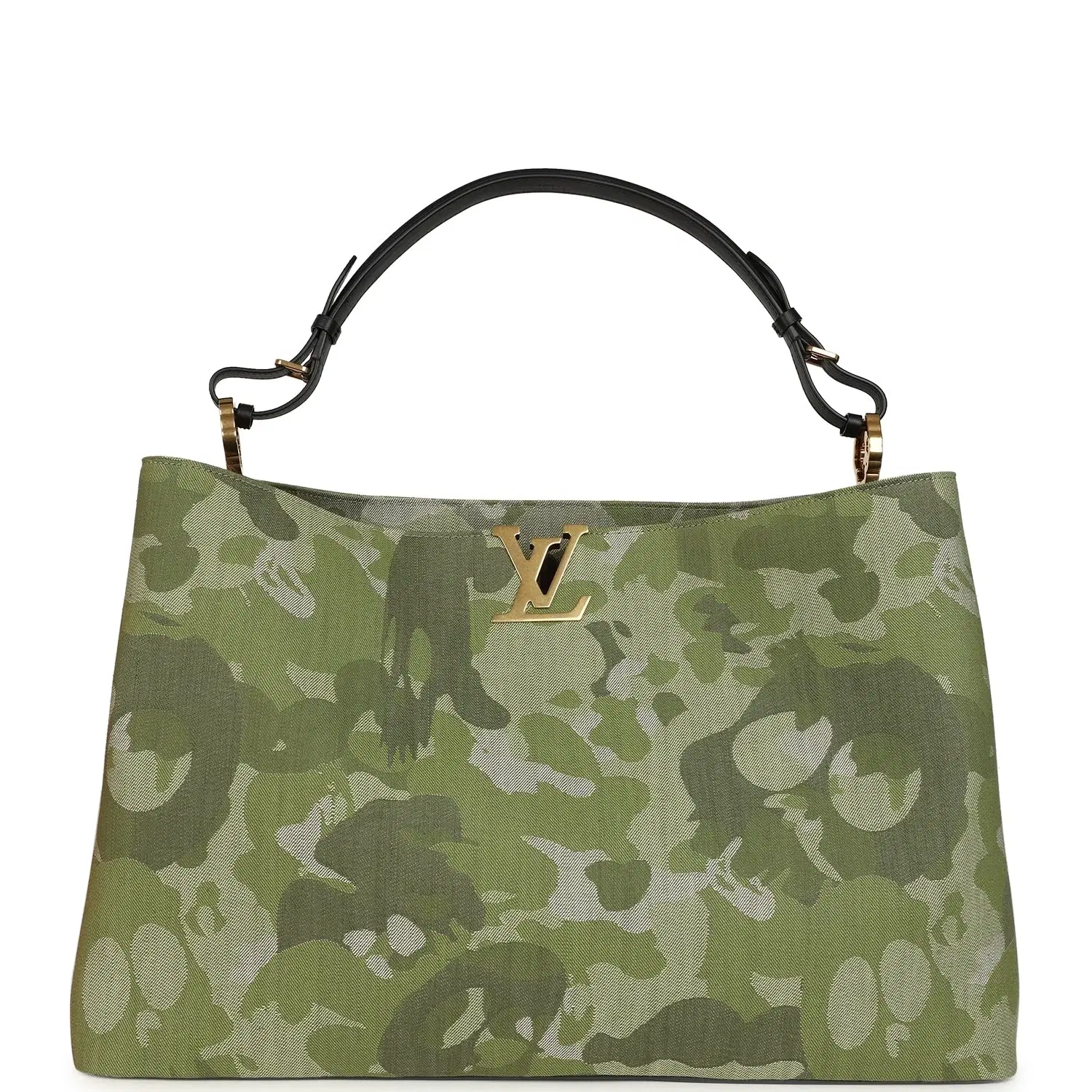 Louis Vuitton X Takashi Murakami "ArtyCapucines" Capucines XXL Khaki Washed Denim Aged Gold Hardware