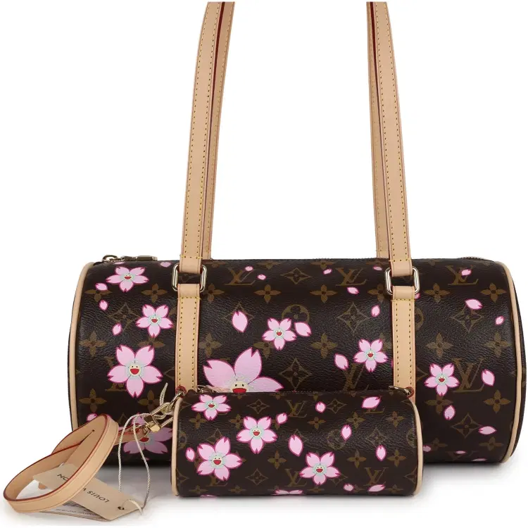 Louis Vuitton X Takashi Murakami Cherry Blossom Papillon Brown and Pink Monogram Gold Hardware-Hover-Image
