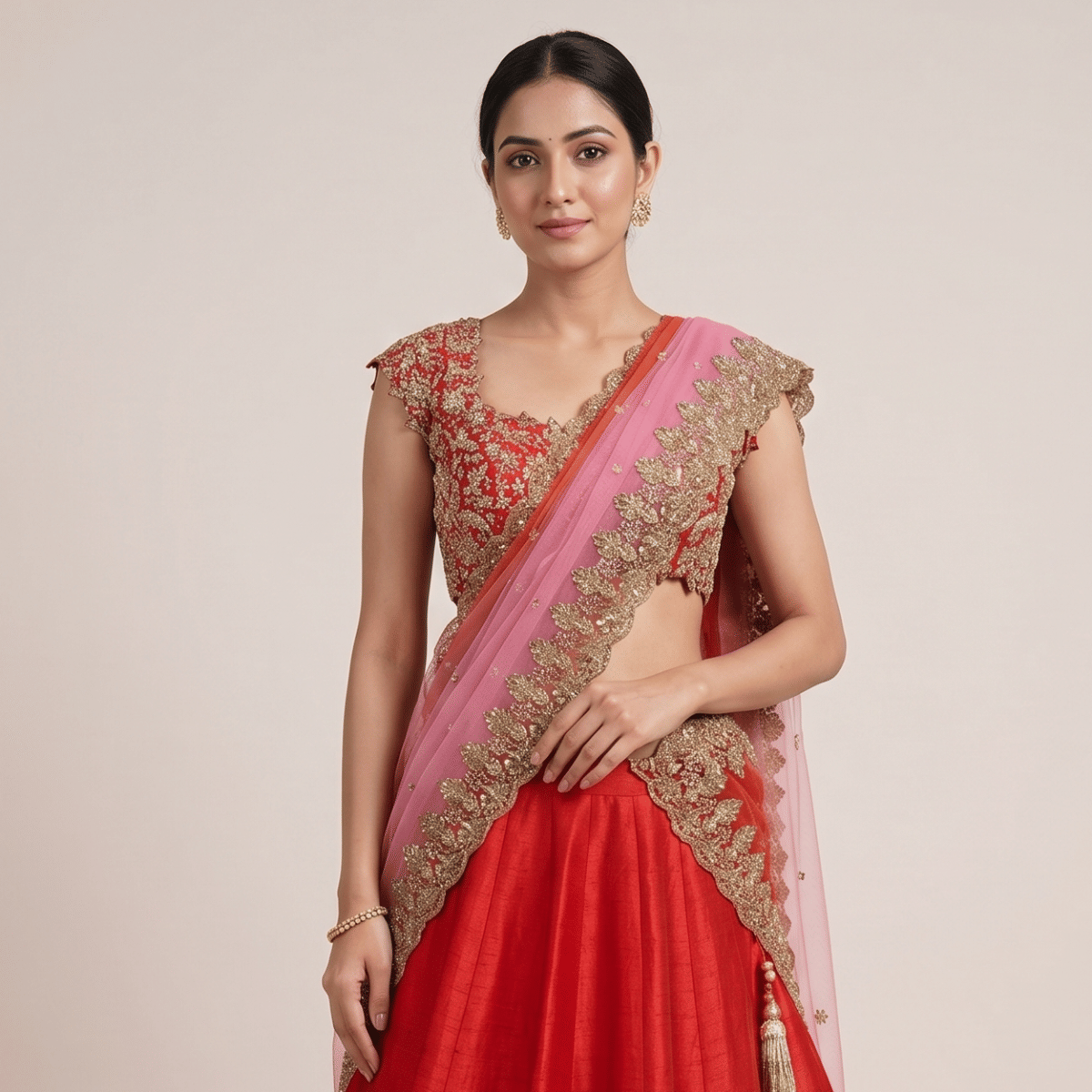 Anushree Reddy Red Bridal Lehenga