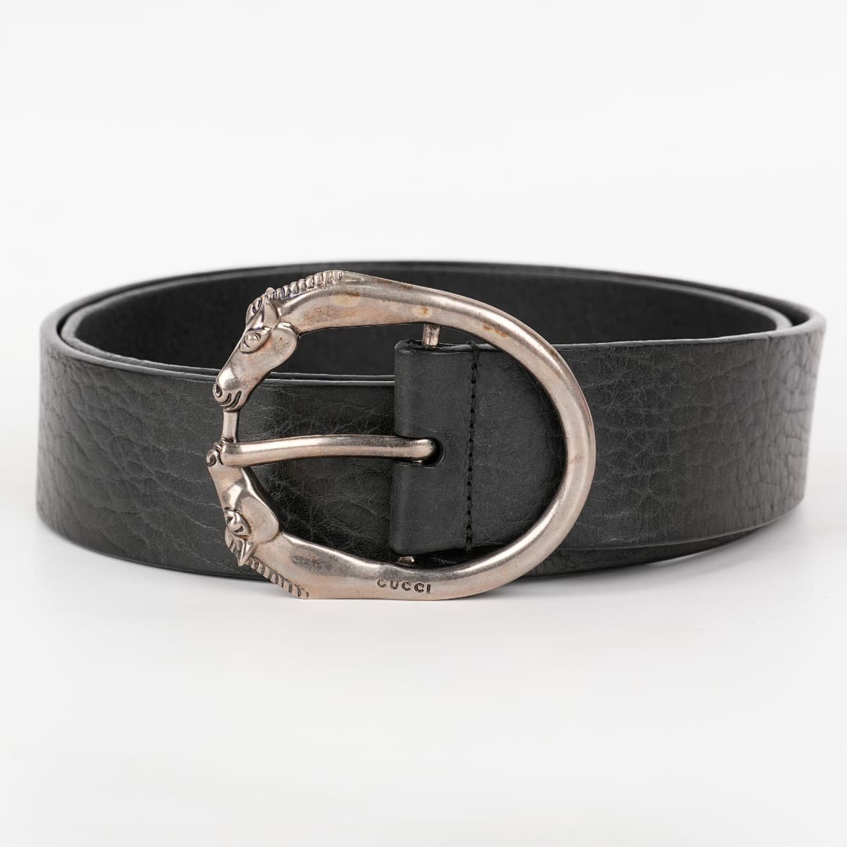 Gucci Horse Head Buckle Leather Belt