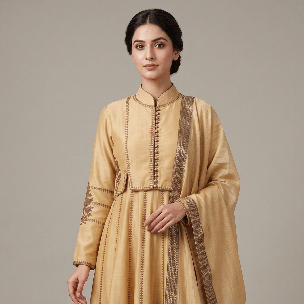 Rohit Bal Yellow Print Anarkali Set