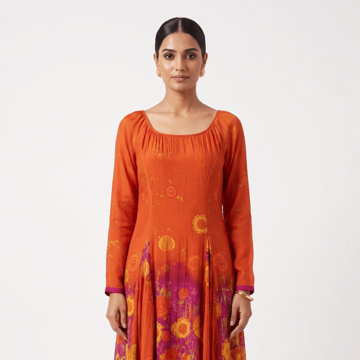 Ritu Kumar Orange Anarkali Kurta