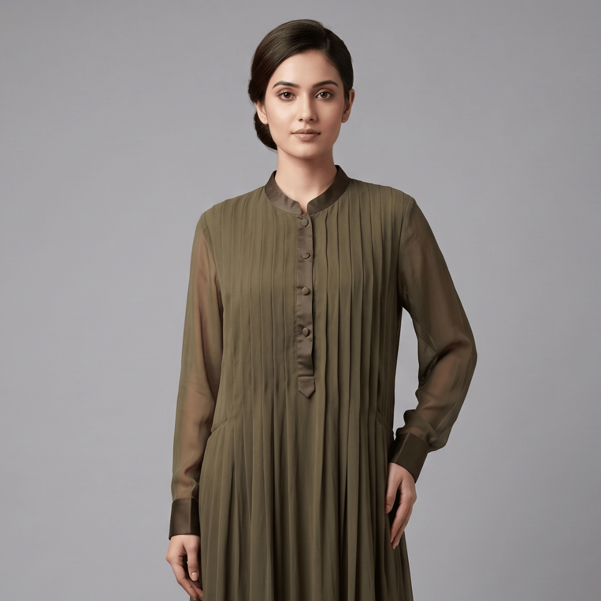 Ritu Kumar Green Long Anarkali Kurta