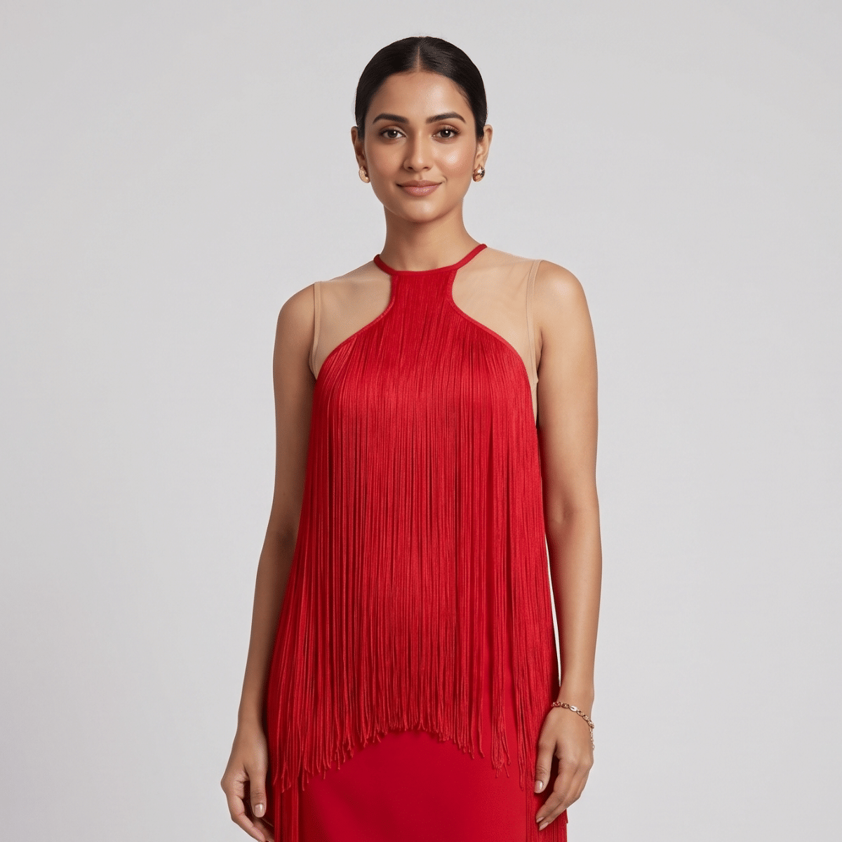 Stella McCartney Red Fringe Mini Dress