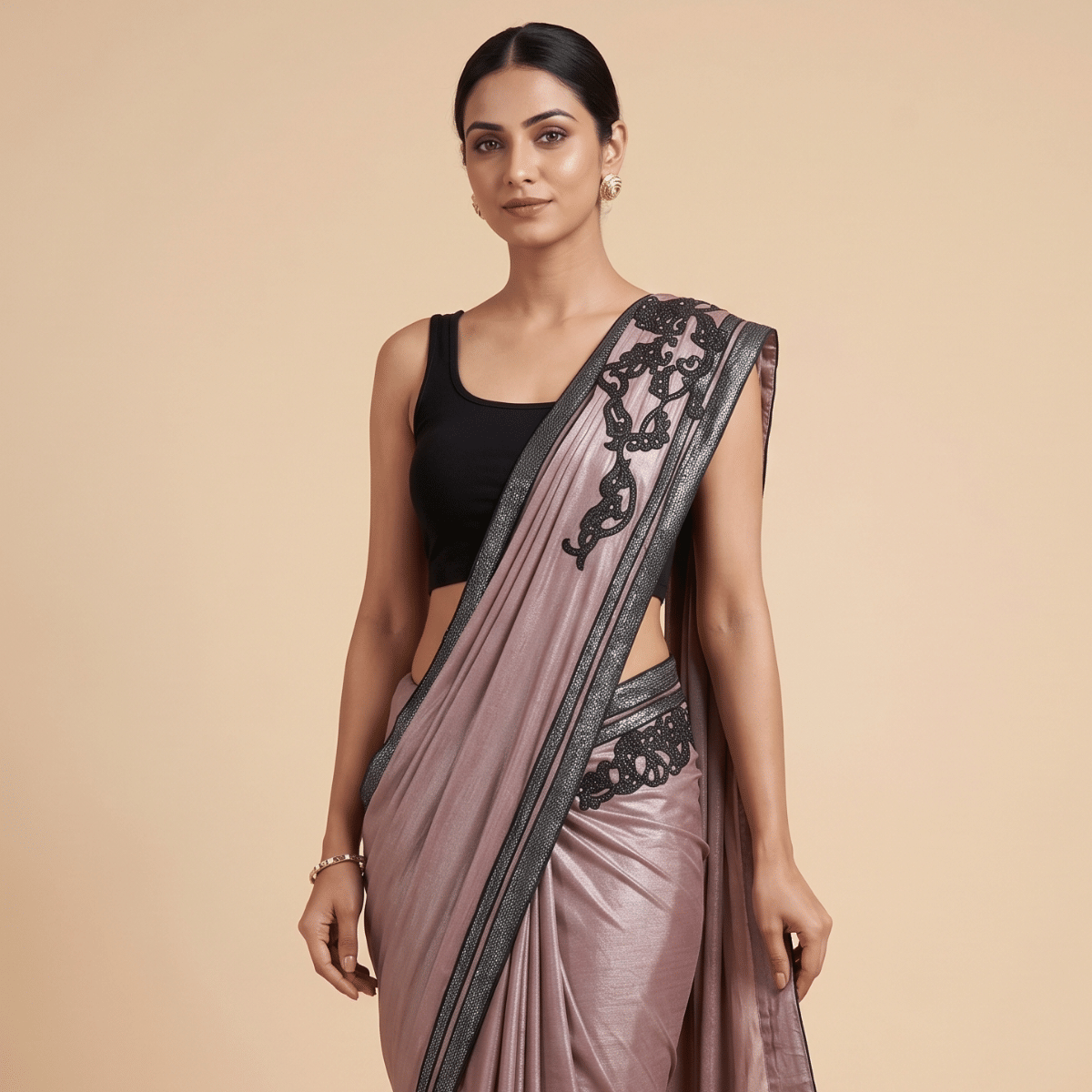 Shantanu And Nikhil Pre -Draped Sari ( Without Blouse )