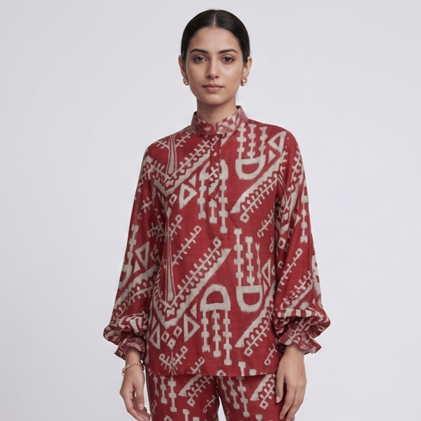 Pooja Keyur By Jaina Lalbhai Red Coord Set