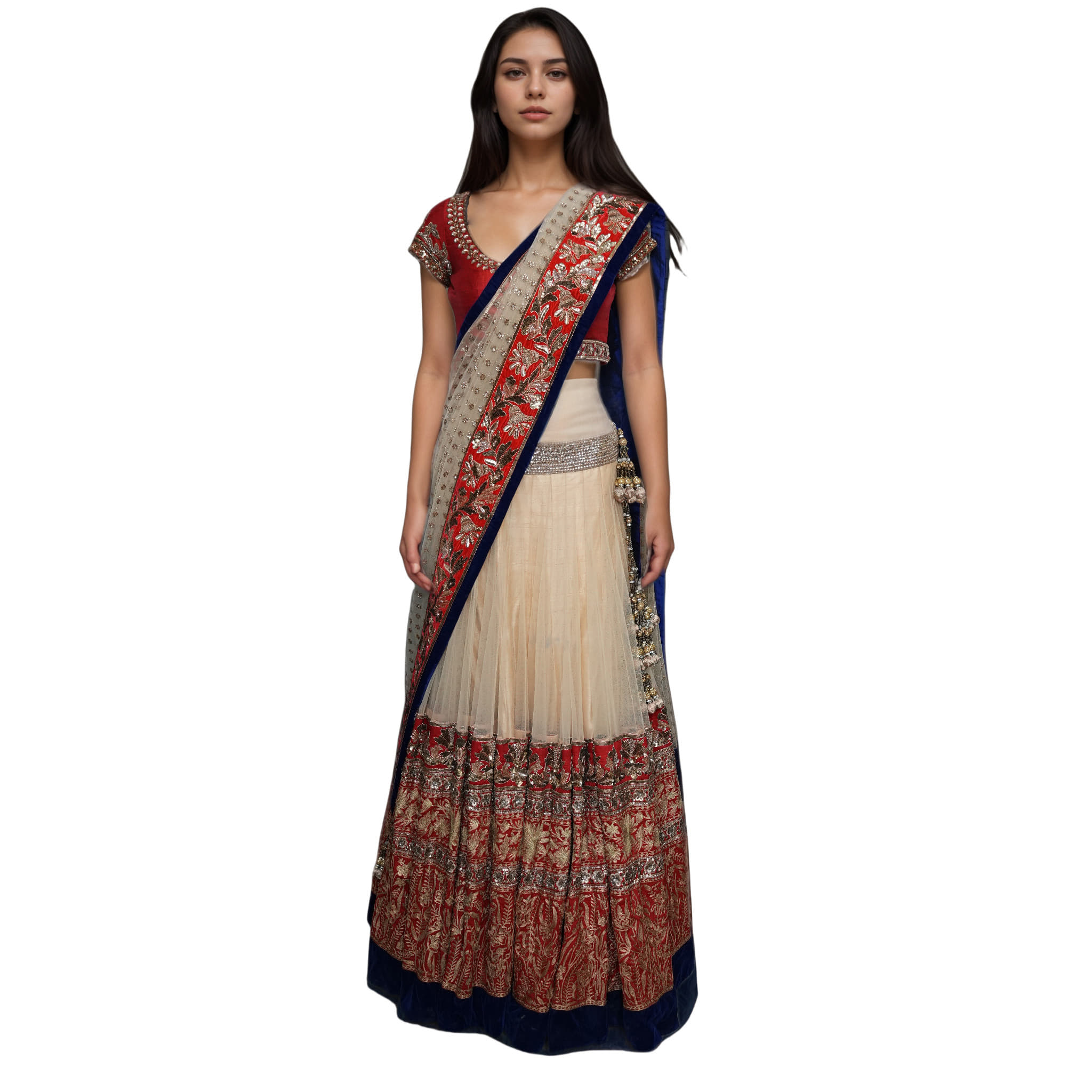 Manish Malhotra Multicolour Embroidered Lehenga
