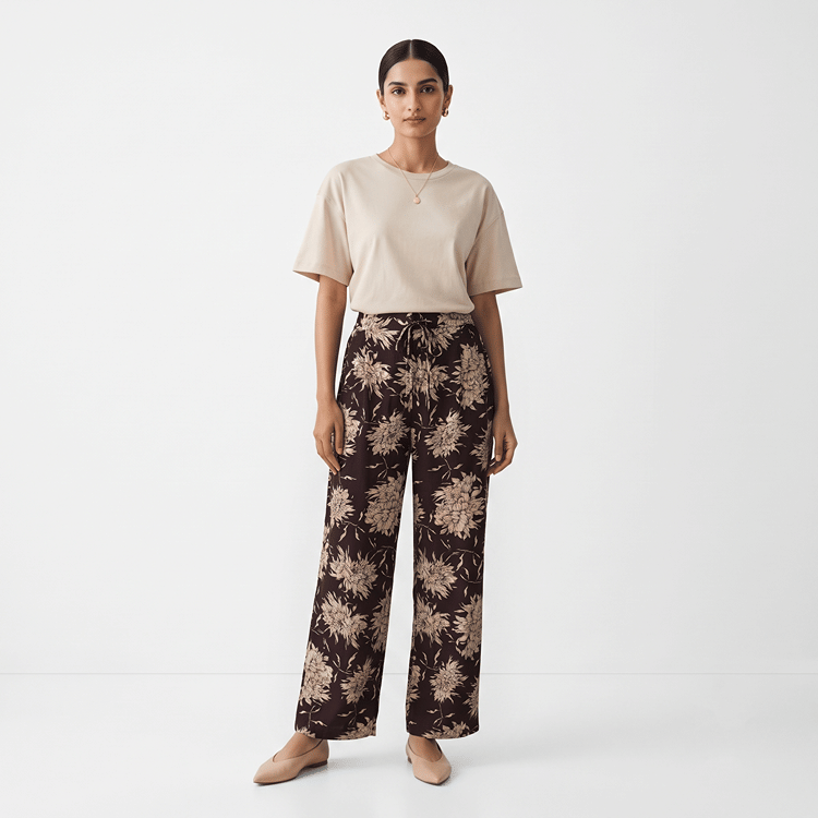 Size EUR 40 - Massimo Dutti Women's Floral Print Pants-Hover-Image