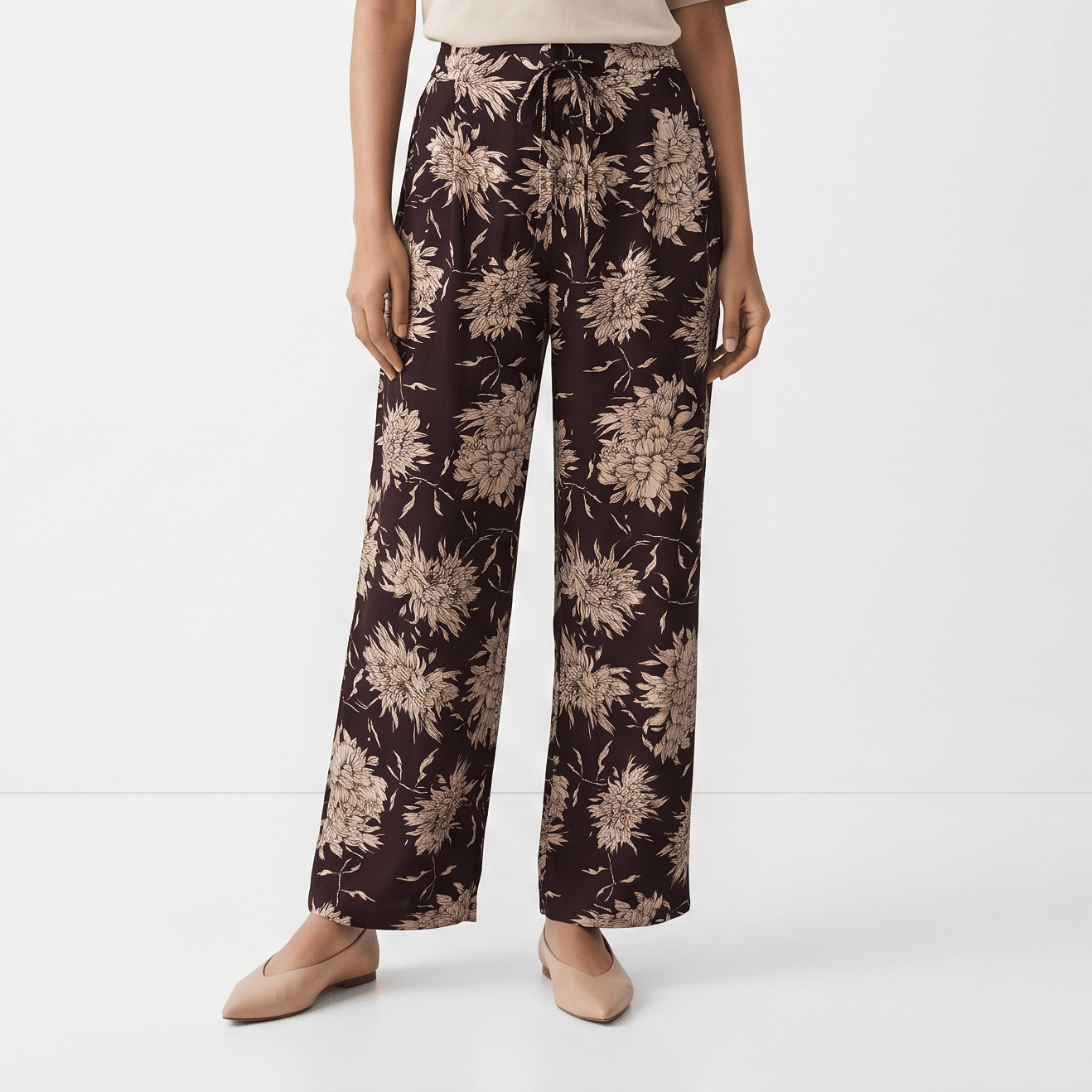 Size EUR 40 - Massimo Dutti Women's Floral Print Pants
