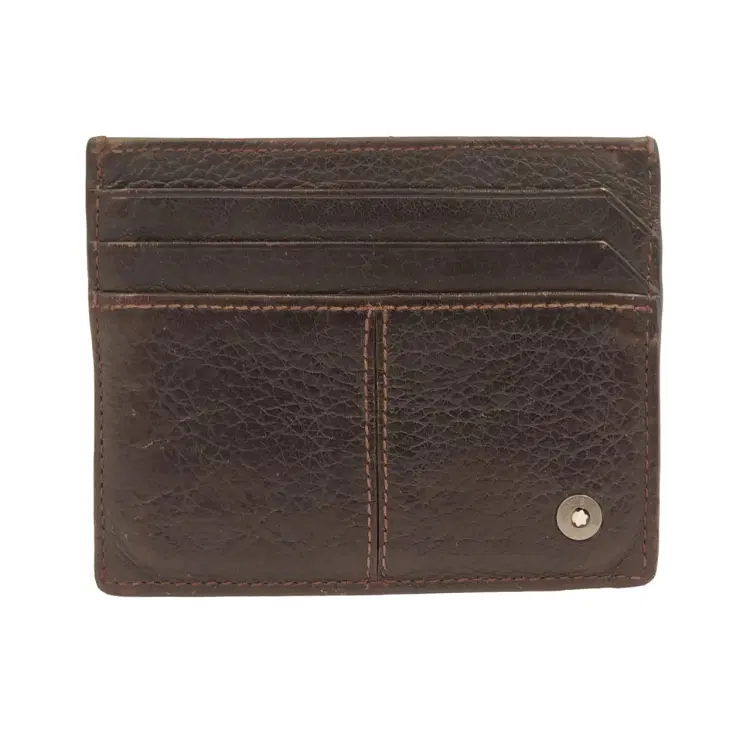 Montblanc Brown Leather Card Holder-Hover-Image