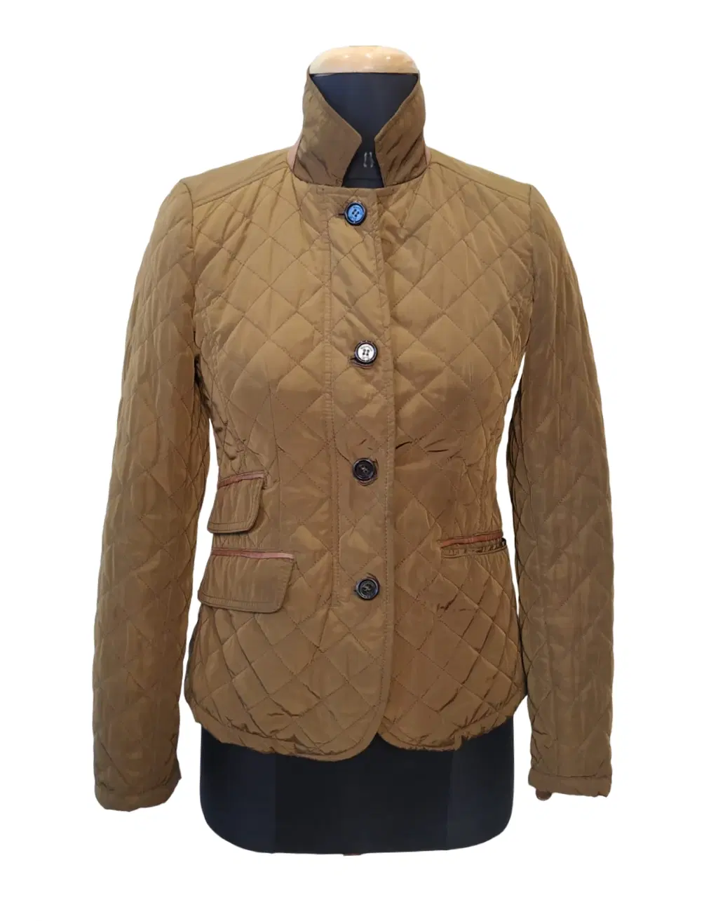 Massimo Dutti Olive Quilted Jacket