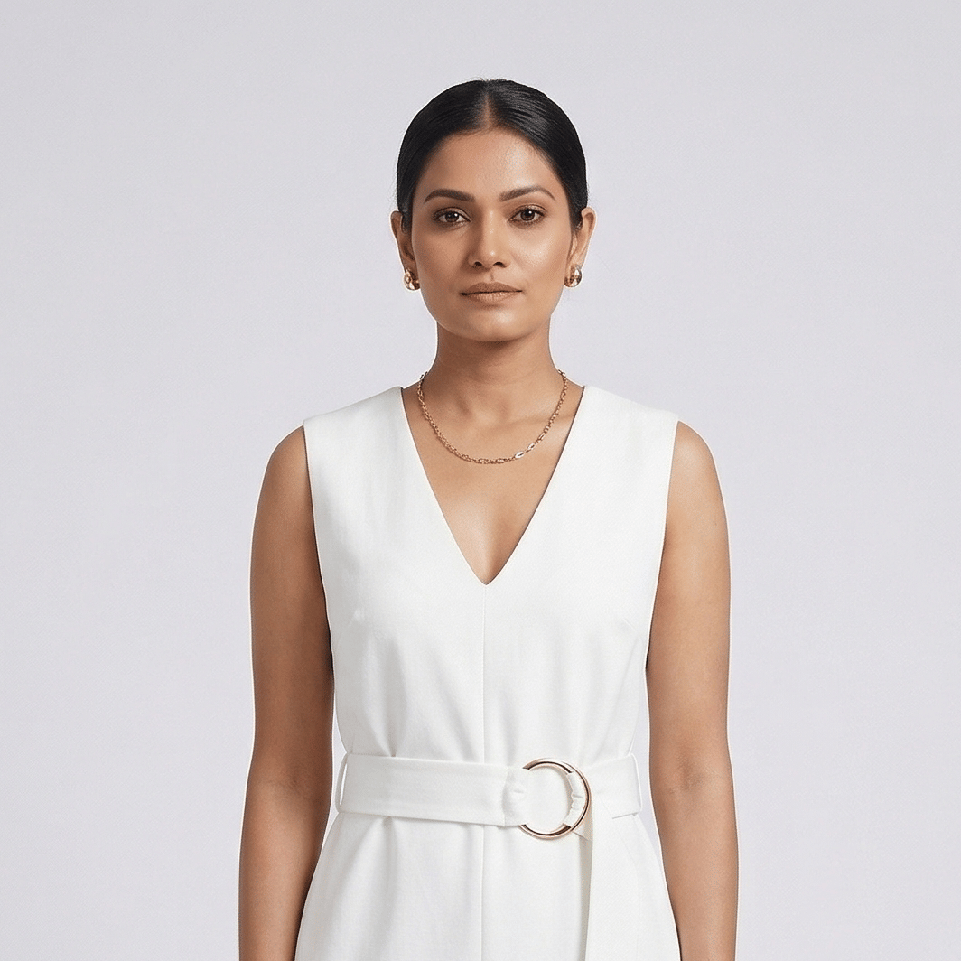 Massimo Dutti White Sleeveless Dress USA 10