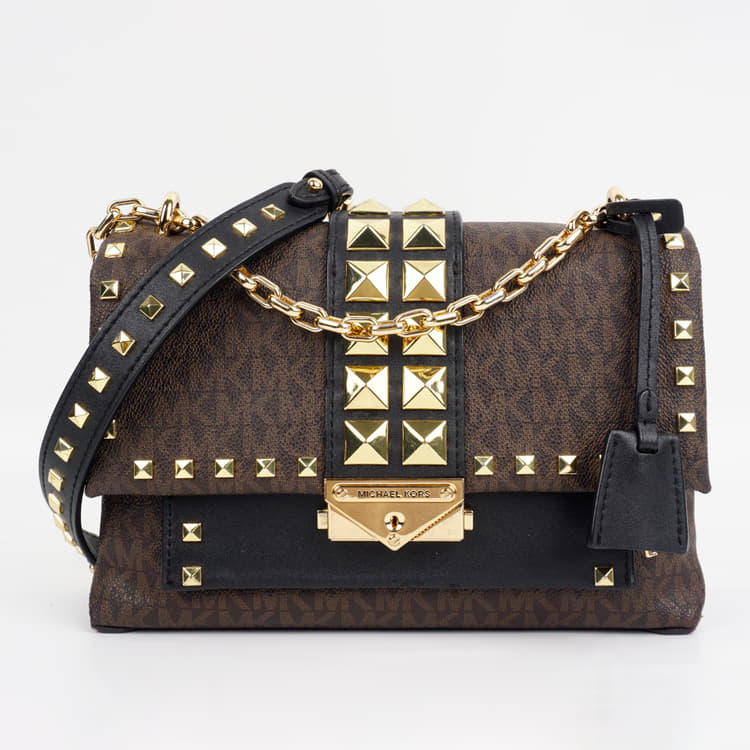 Michael Kors Cece Medium Studded Logo and Leather Convertible Shoulder Bag-Hover-Image