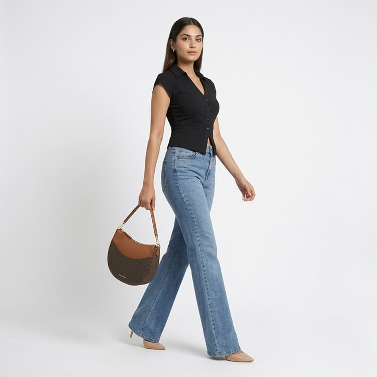 Michael Kors Dover Large Half Moon Shoulder Bag-Hover-Image