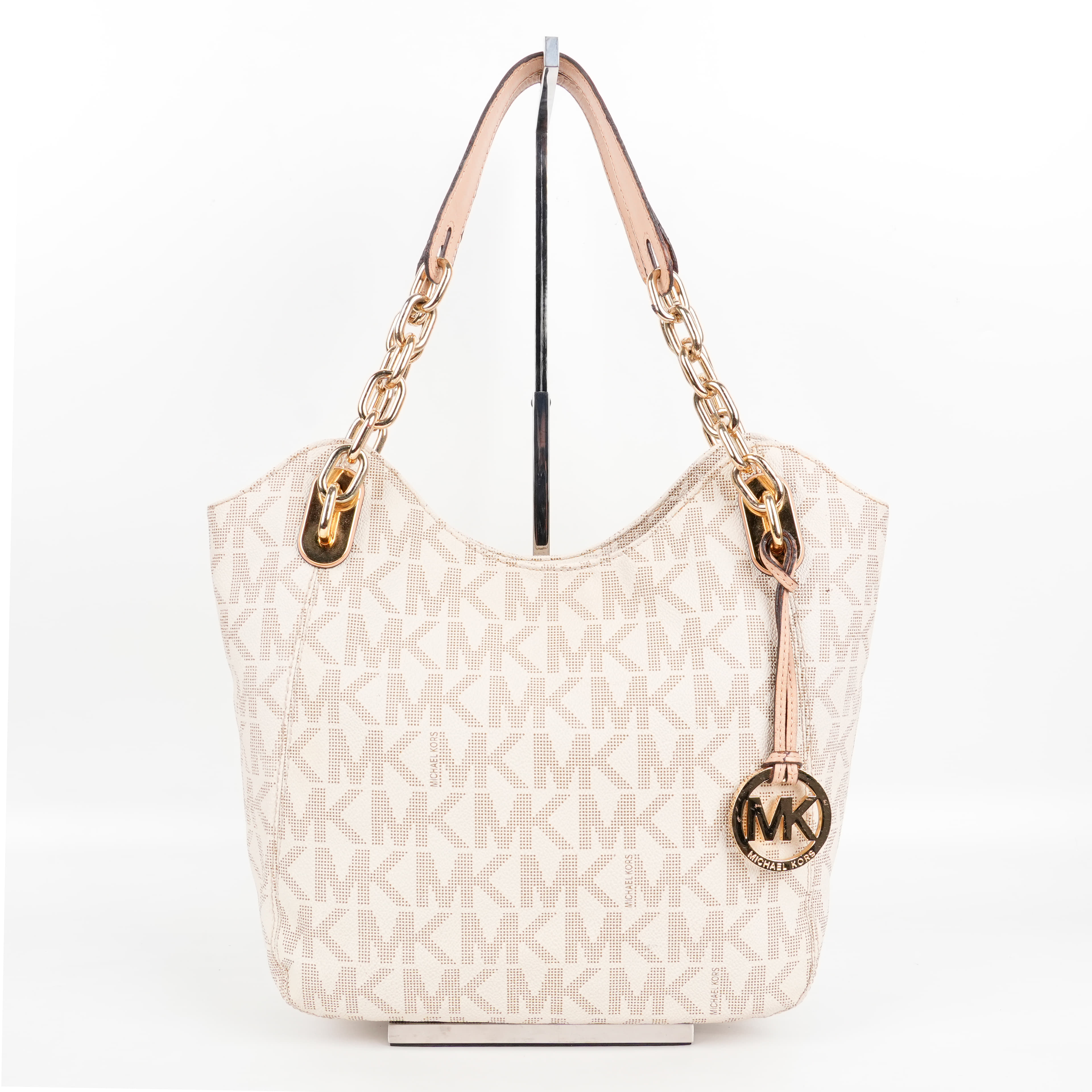 Michael Kors Lillie Vanilla Signature Chain Tote