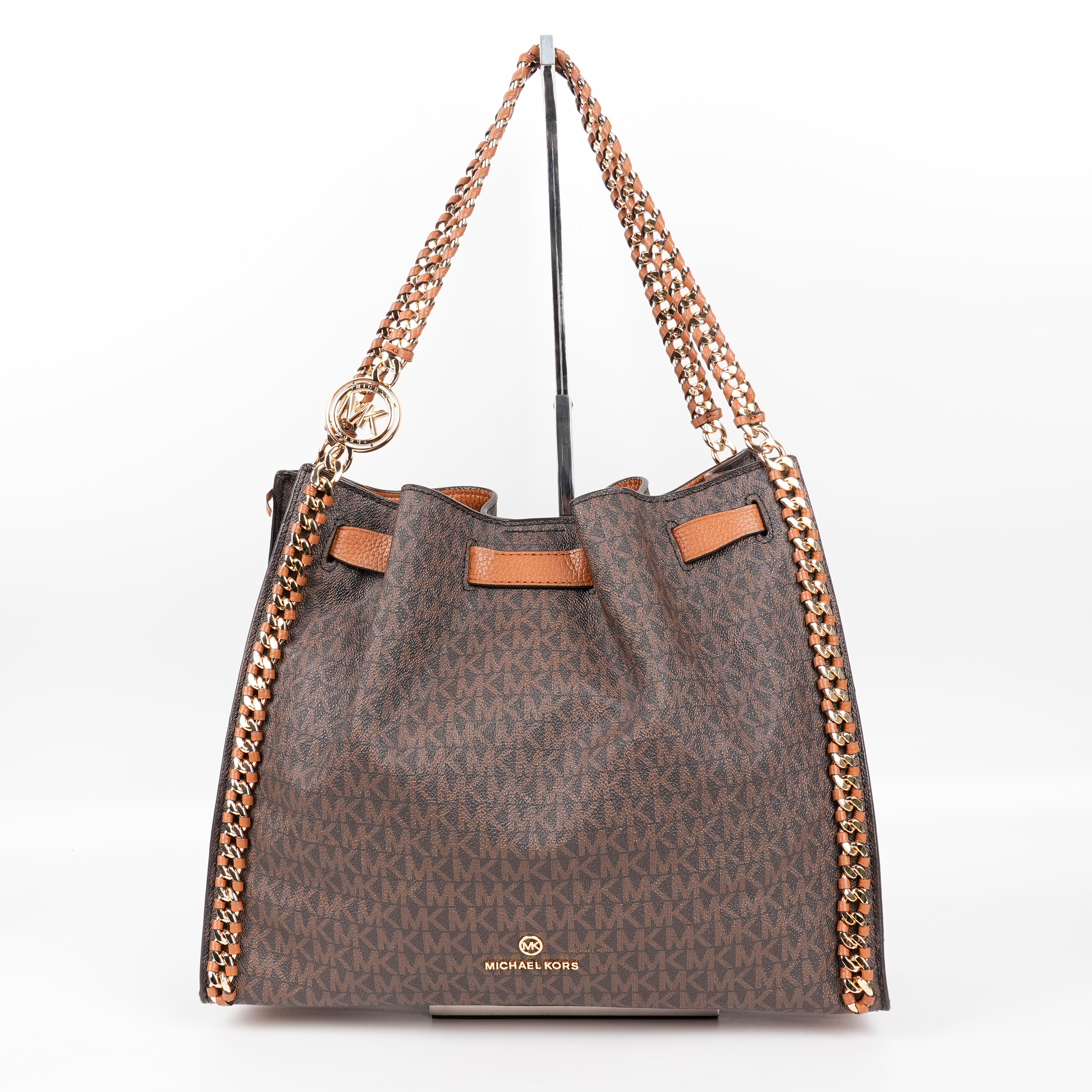 Michael Kors Mina Large Signature Logo Chain Shoulder Bag