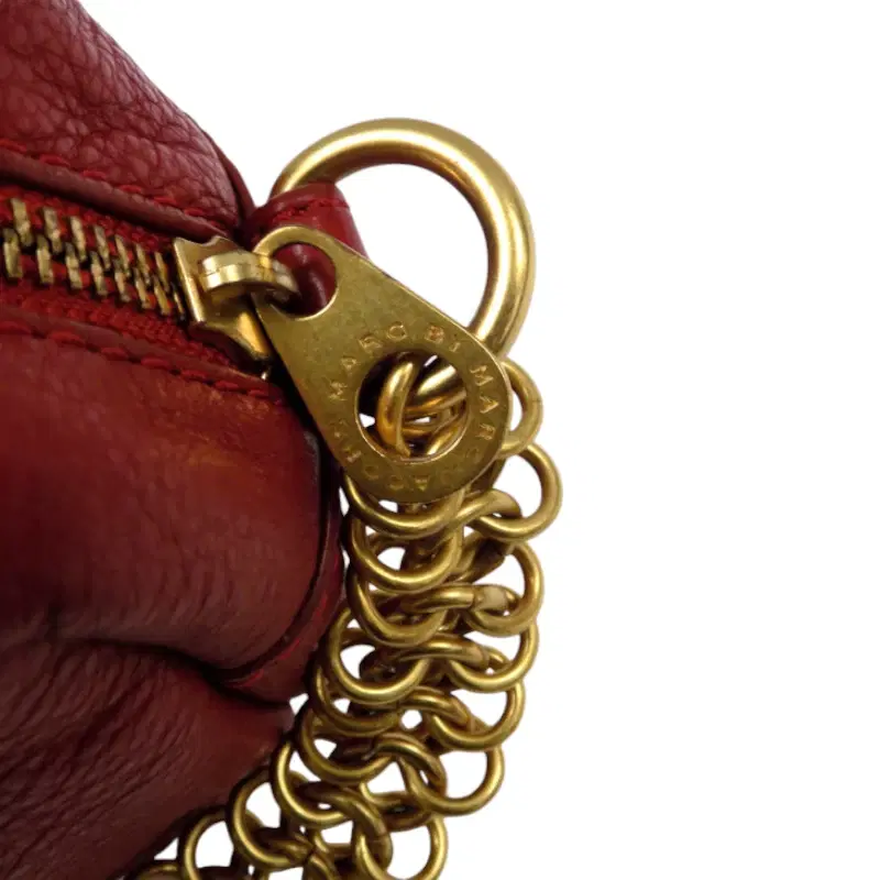 MARC BY MARC JACOBS Logos Chain Mini Hand Bag Leather Red