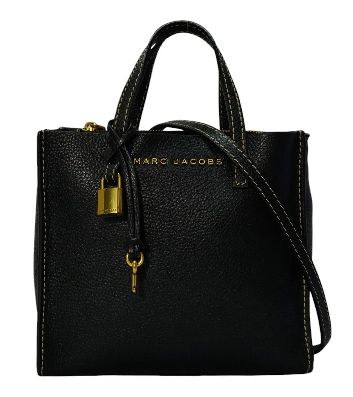 Marc Jacobs Black Leather Mini Grind Leather Tote Bag