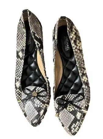 Size 8 - Michael kors Python Embossed Nancy Flats