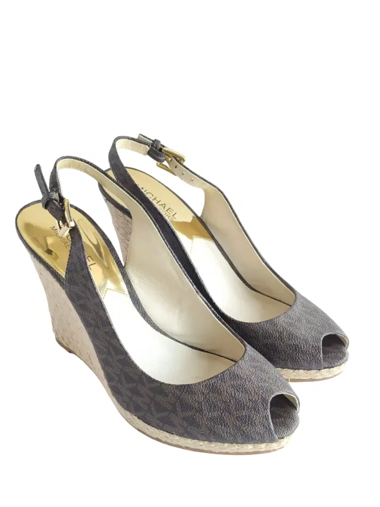 Size 8 - Michael Kors Signature Keegan Wedge Slingback Sandal-Hover-Image