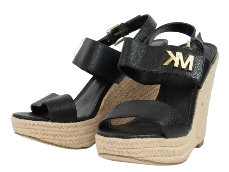 Michael Kors Deanna Leather and Jute Wedge-Hover-Image