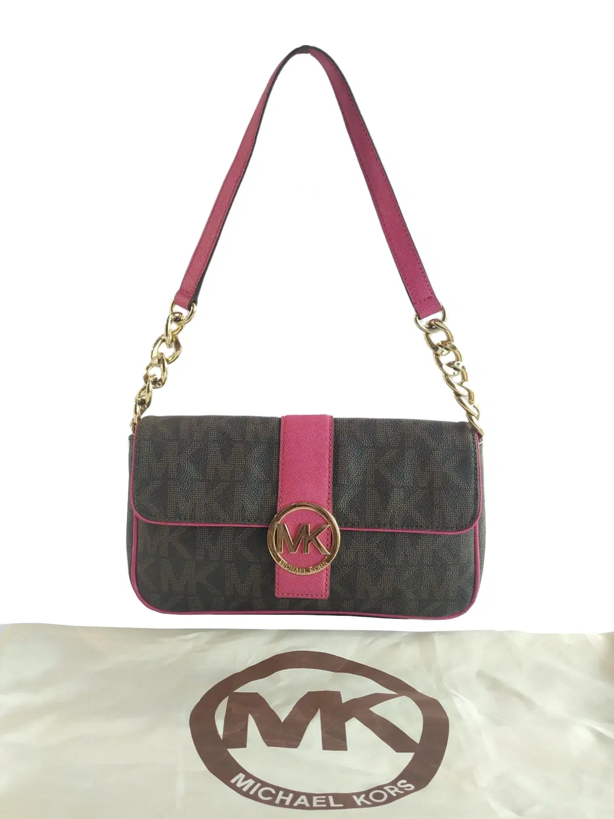 Michael Kors Fulton Signature PVC Flap Shoulder Bag