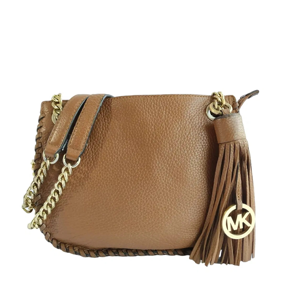 Michael Kors Brown Tassel Charm Chain Strap Crossbody Bag