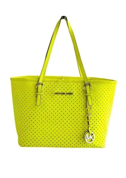 Michael Kors Jet Set Small Perfo Saffiano Neon Tote