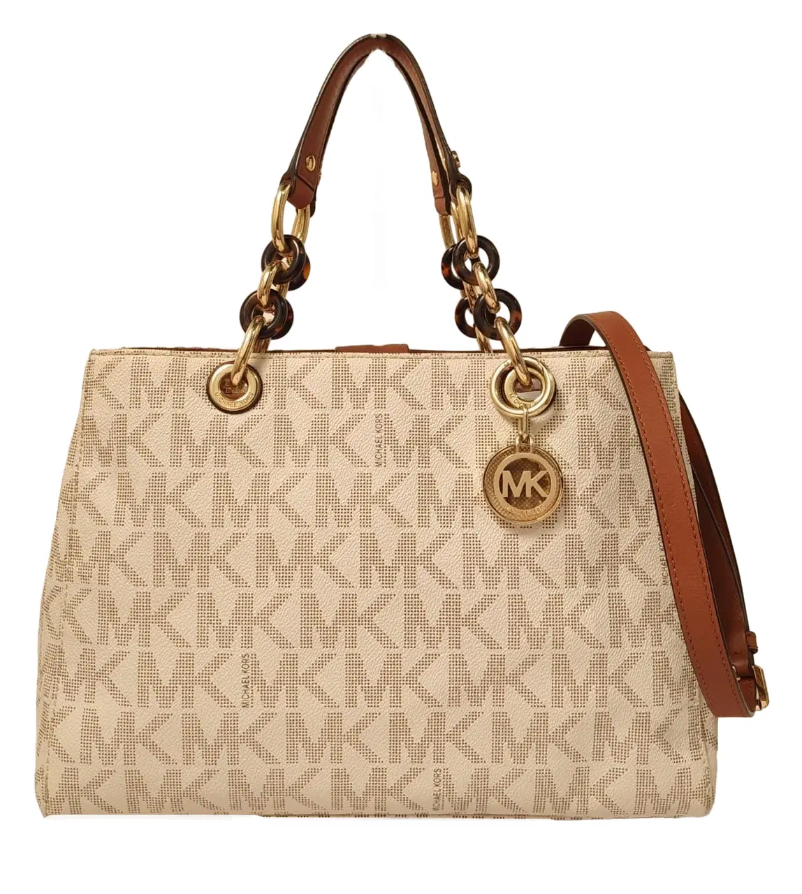 Michael Kors Cynthia Vanilla PVC Medium Satchel