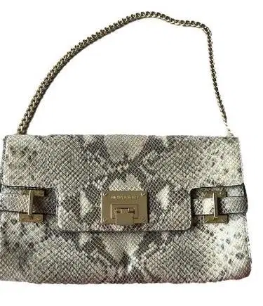 Michael Kors Python Embossed Leather Flap Chain Shoulder Bag