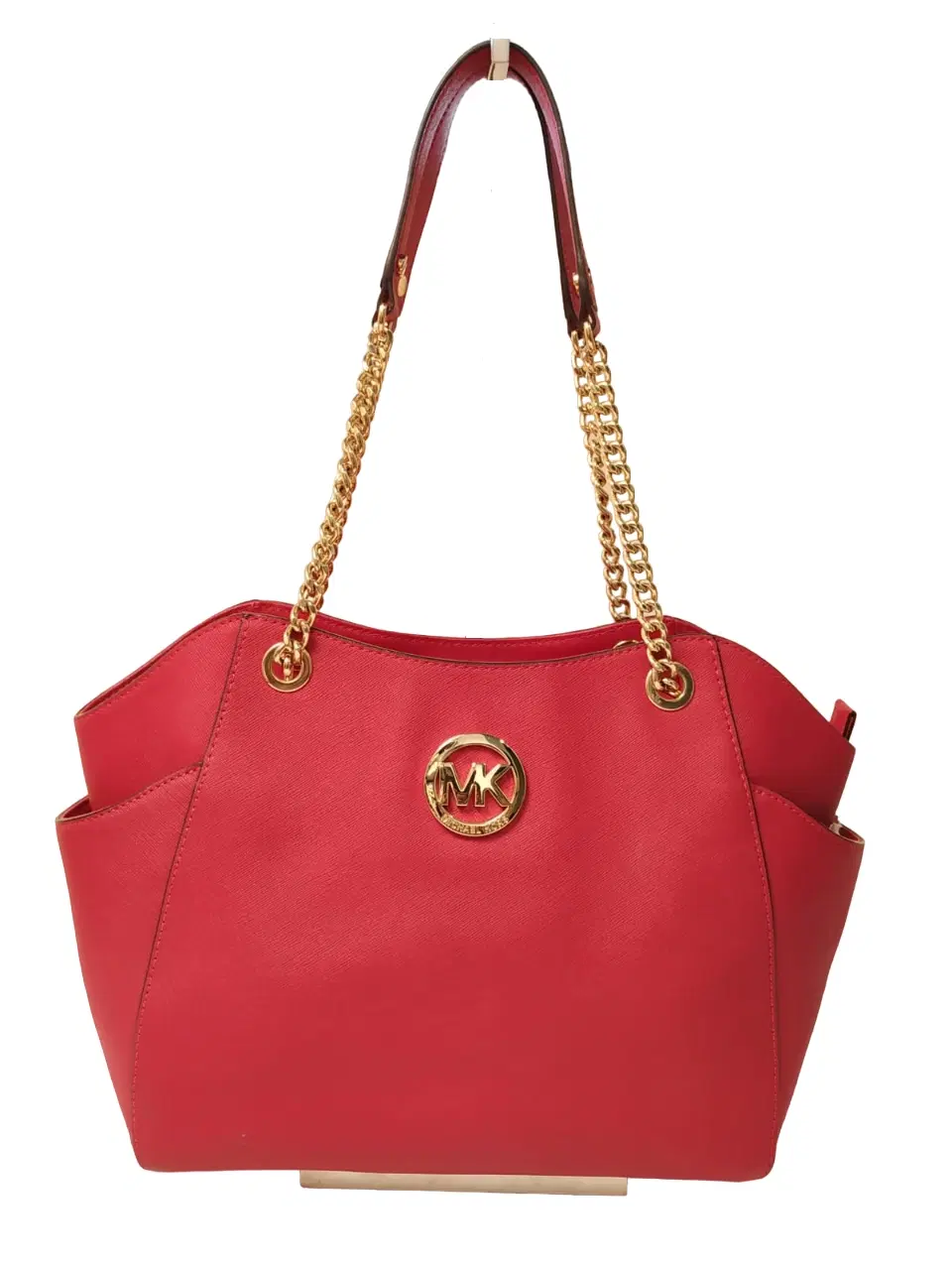 Michael Kors Red Jet Set Travel Chain Shoulder Tote