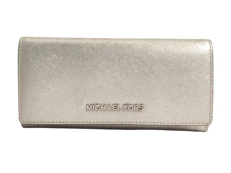 Michael Kors Jet Set Travel Metallic Silver Wallet-Hover-Image