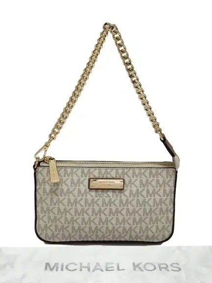 Michael Kors Signature Chain Logo Pochette Bag