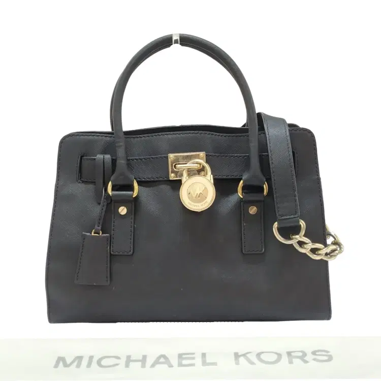 Michael Kors Black Leather Hamilton Shoulder Bag-Hover-Image