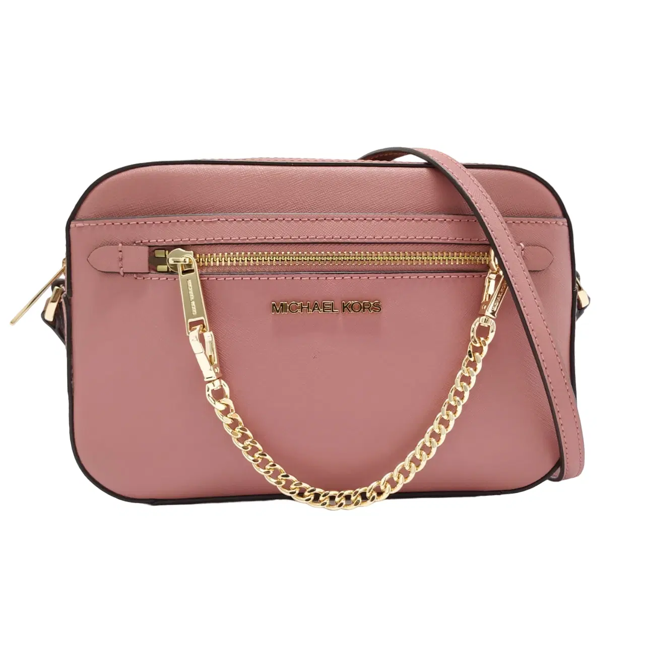Michael Kors Jet Set Large Saffiano Leather Chain Crossbody Bag