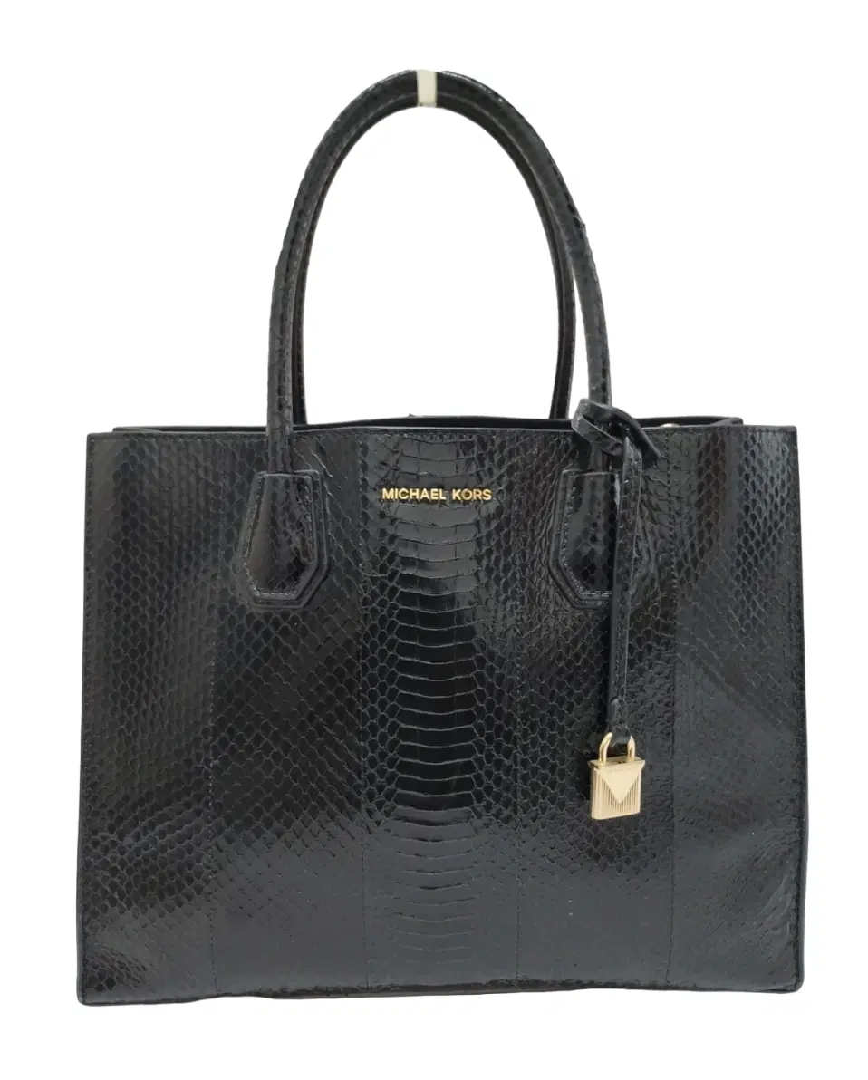 Michael Kors Black Snakeskin Large Mercer Tote