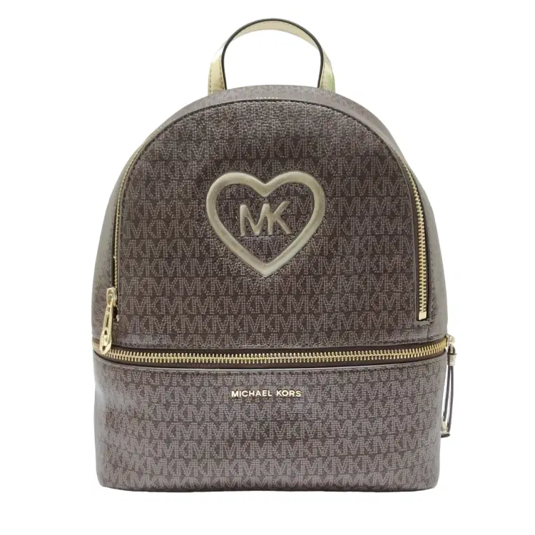 Michael Kors Logo Heart Coated Canvas Kids Backpack-Hover-Image