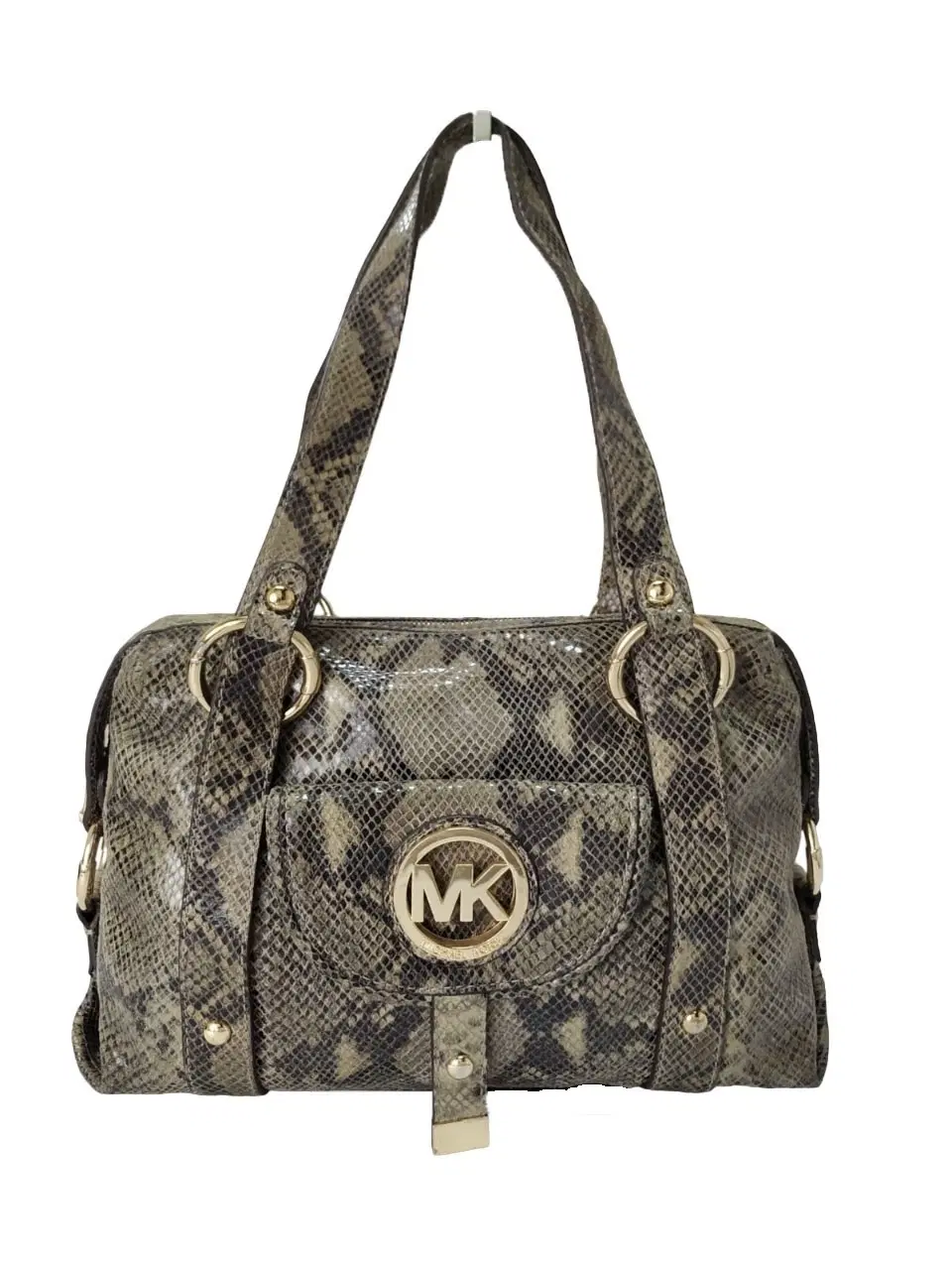Michael Kors Fulton Snakeskin Leather Satchel