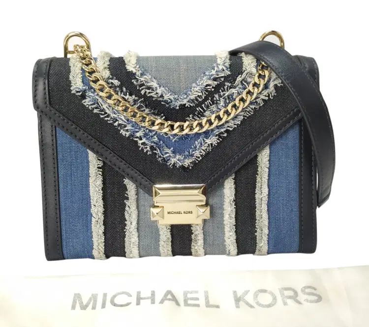 Michael Kors Whitney Large Frayed Denim Convertible Shoulder Bag-Hover-Image