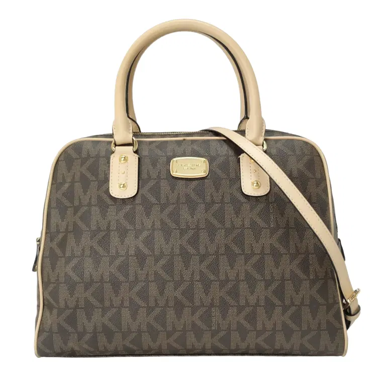 Michael Kors Signature Brown Leather Satchel-Hover-Image