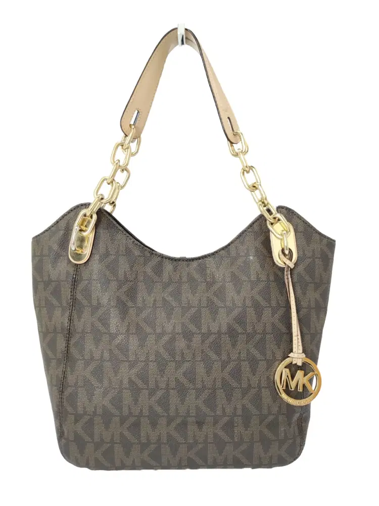 Michael Kors Brown Signature Canvas Lilly Chain Tote-Hover-Image
