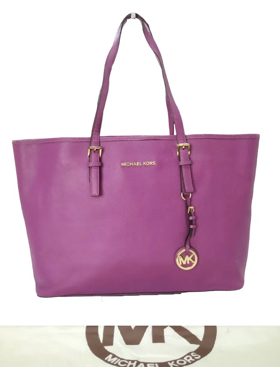 Michael Kors Jet Set Travel Saffiano Purple Leather Large Tote