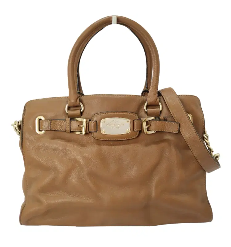 Michael Kors Brown Leather Hamilton Crossbody Satchel-Hover-Image