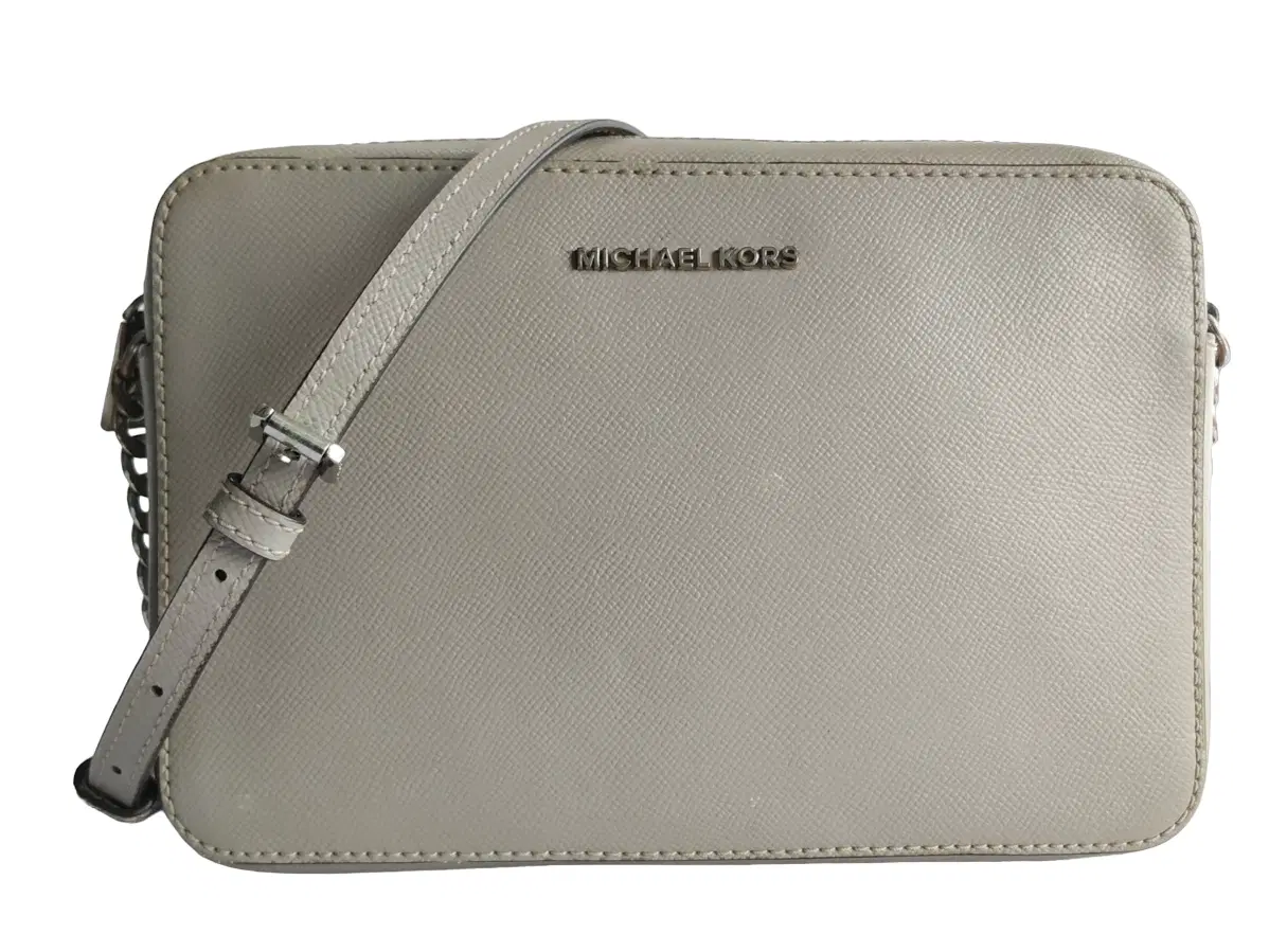 Michael Kors Jet Set Grey Saffiano Leather Crossbody Bag