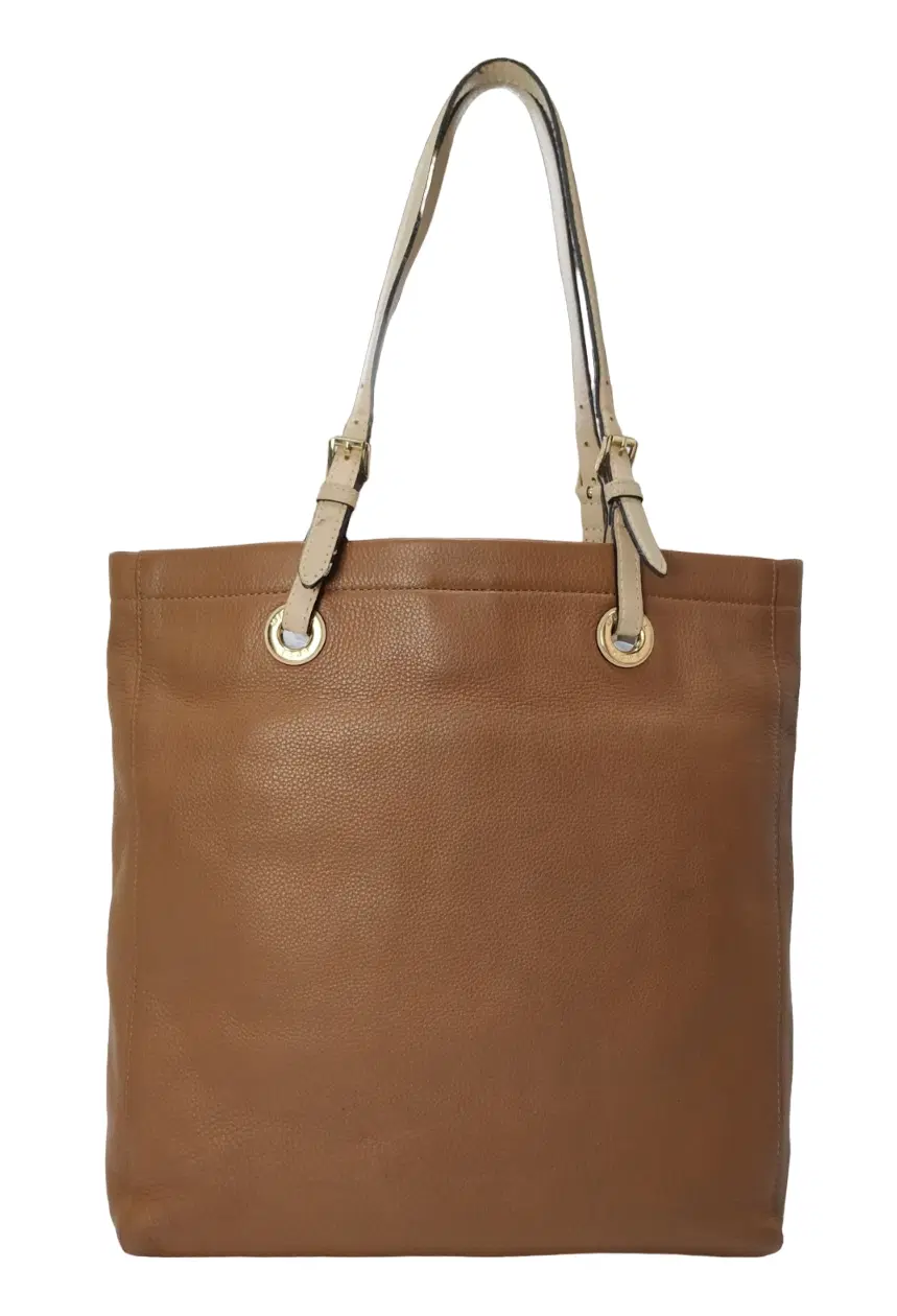 Michael Kors Jet Set Brown Leather North South Tote