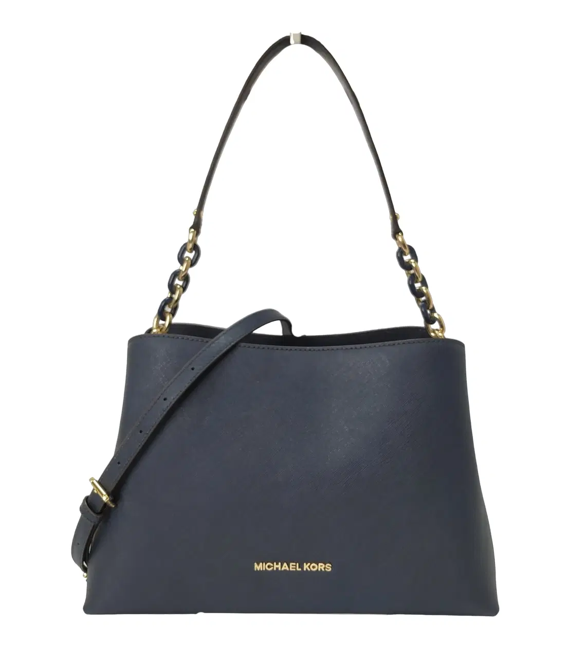 Michael Kors Navy Blue Leather Portia Top Handle Bag