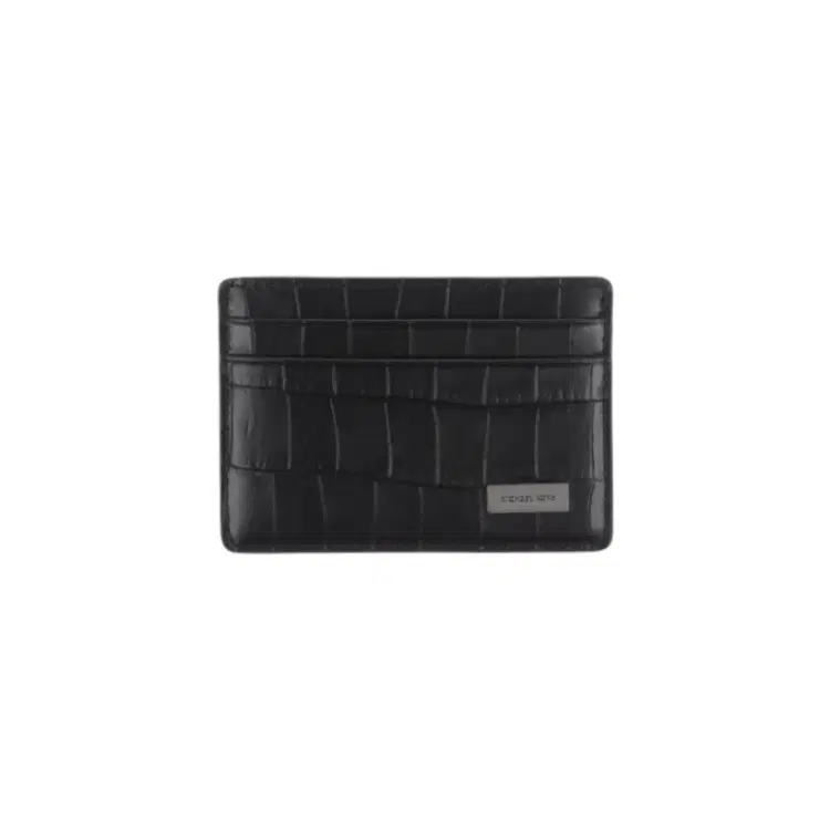 Michael Kors Black Croc Effect Card Holder-Hover-Image