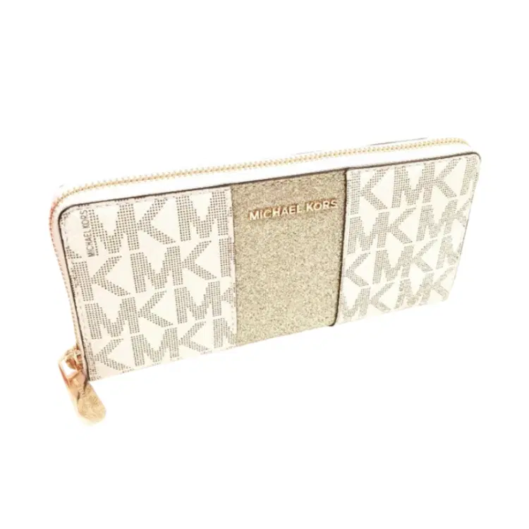 Michael Kors Gold Glitter Center Stripe Wallet-Hover-Image